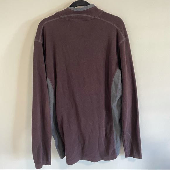 Columbia Grey/Burgundy Fleece Quarter Zip Jacket - Picture 2 of 3